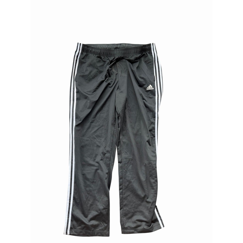 adidas Men's Size 2XL Black 3-Stripe Track Pants Polyester Activewear Bottoms